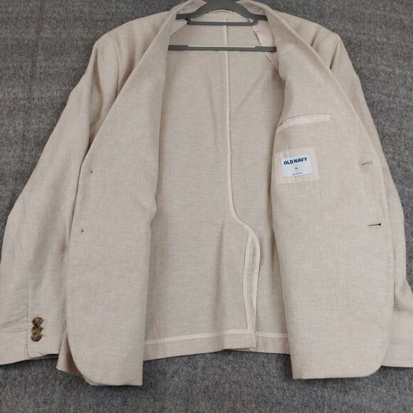 Linen Blend Old Navy Men's Size XL Blazer Sport Coat Casual Stones Throw Beige - Picture 6 of 11